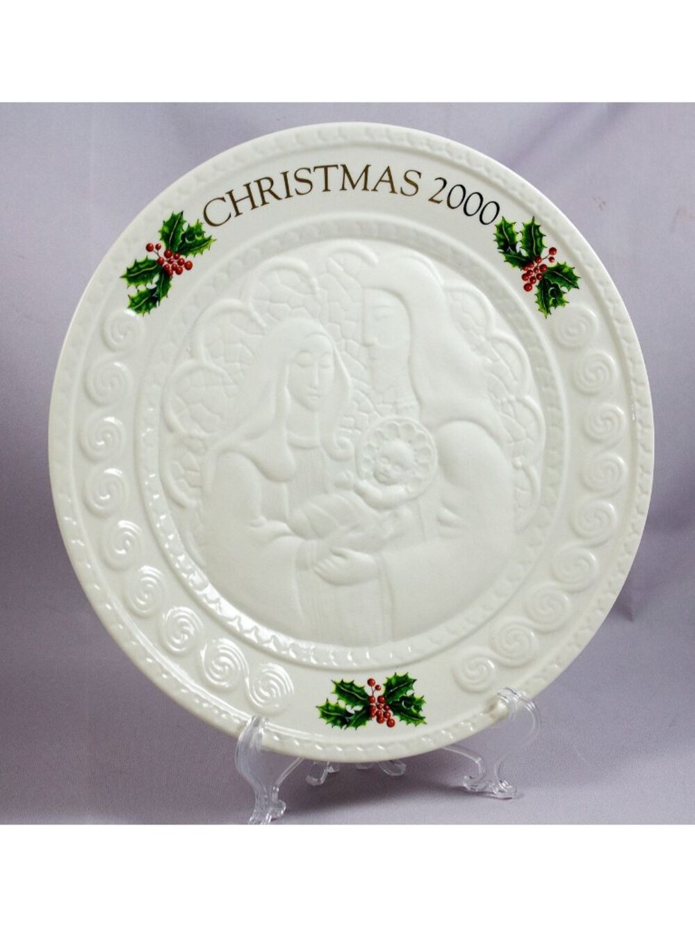Belleek Fine Parian Porcelain Christmas 2000 Nativity Plate #2444
